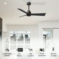 thumbnail image 2 of Matthews Fan Company AK-TB-BK-56 Alessandra 56” Textured Bronze Ceiling Fan with 3 Matte Black Blades, Remote Control, Indoor/Outdoor Wet Rated, 2 of 6