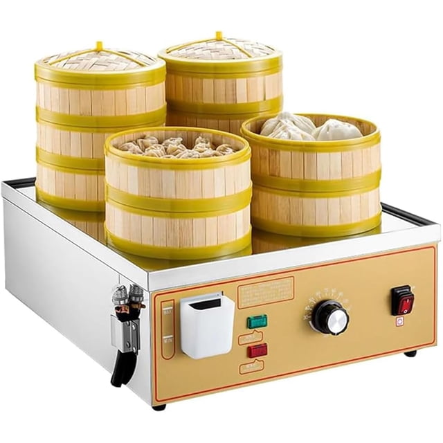 Professional 5-Layer Electric Food Steamer for Dumplings, Buns & Seafood, Commercial-Grade Stainless Steel Steamer with Auto Shut-Off, Ideal for Large Family Meals and Entertaining