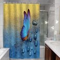 thumbnail image 1 of Cortina de ducha con forma de mariposa dorada, 3D, impermeable, 180 x 180 cm, 1 of 3