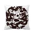 thumbnail image 1 of Two Chinese Dragon Animal Pearl Circle Throw Pillow Sleeping Sofa Cushion Cover, 1 of 3