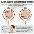 thumbnail image 3 of Lighted Magnifying Makeup Mirror 8" Rechargeable and 3 Color Dimmable, 1X/10X Magnification, LED Vanity Mirror with Lights for Desk, Bedroom, Bathroom, Brightness Adjustable, 3 of 8