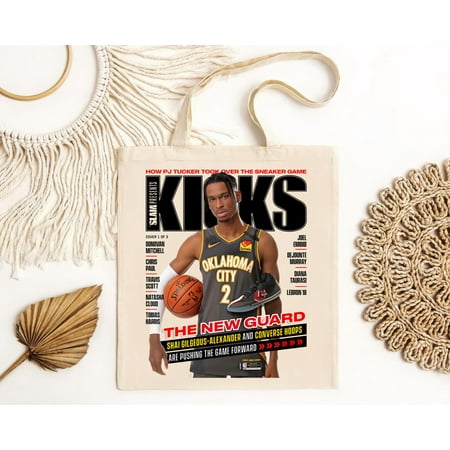 vintage Shai Gilgeous-Alexander Slam Tote Bag  The soft-style t-Bag  comfortable material  custom Tote Bag Beautiful.-TH22012