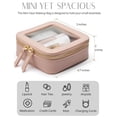 thumbnail image 4 of Bolsa de maquillaje Popvibe Small de piel rosa transparente para mujeres y niñas, 4 of 8