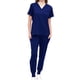 thumbnail image 5 of Conjunto de uniforme médico para mujer, ropa de trabajo, camiseta y pantalones de enfermera con múltiples bolsillos. Azul, 5 of 9