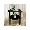 thumbnail image 3 of YFTDEF Small Coffee Table, Movable Bedside Table, Plastic Side Table, Double Layer Storage, 19.29x14.96 Inch, Flexible for Living Room and Bedroom Storage, Black, 3 of 6