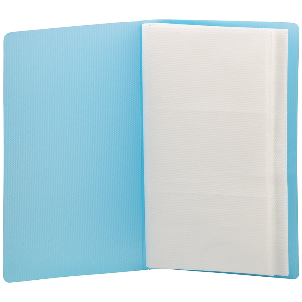 JAM Business Card Book, 4 x 7 1/4, 72 Card Capacity, Blue, Sold Individually