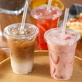 thumbnail image 4 of 100 Sets - 12oz Clear Plastic Cups with Lids and Straws, Disposable Cups for Iced Coffee, Smoothie, Milkshake, Cold Drinks, 4 of 5
