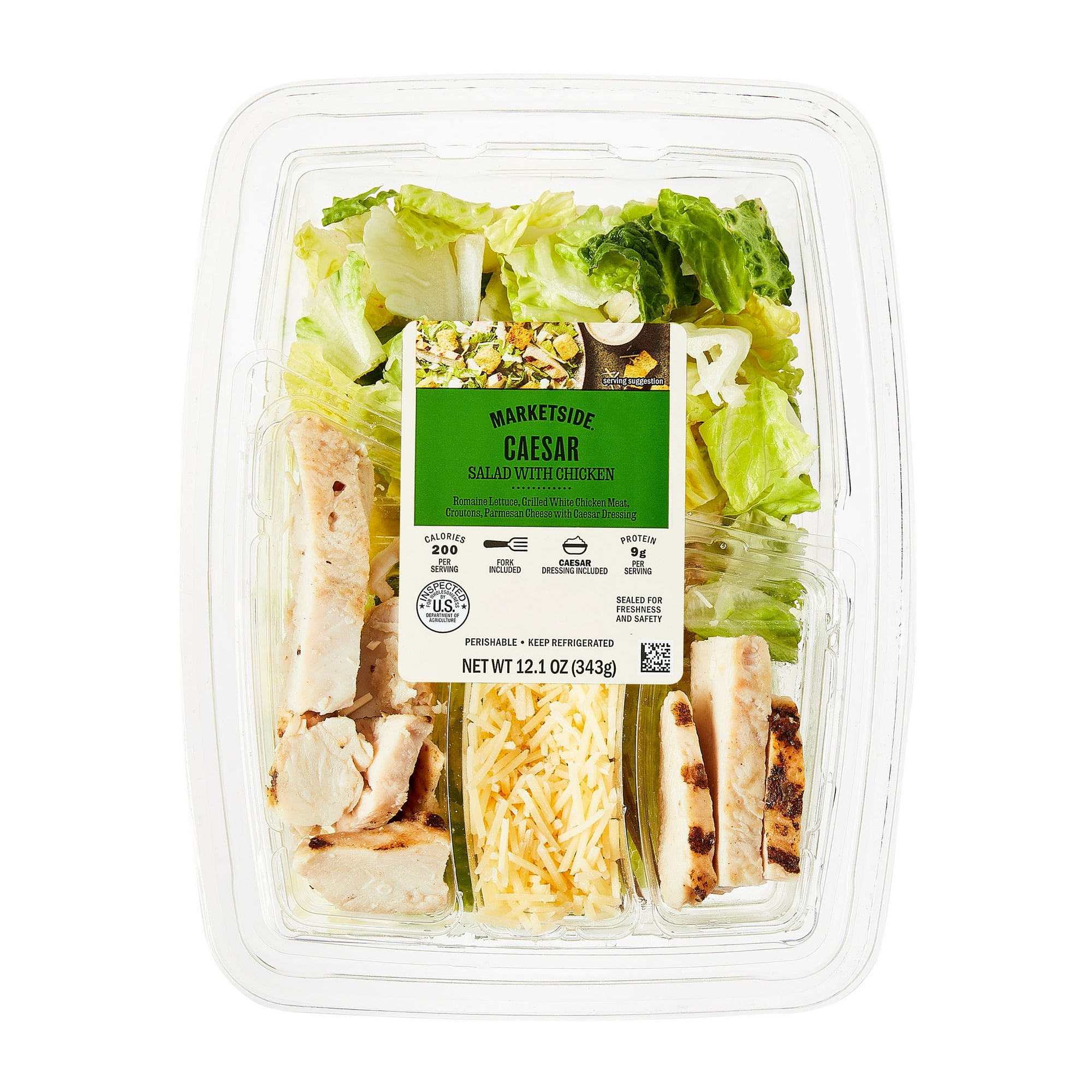 Marketside Caesar Salad with Chicken, 12.1 oz Tray (Fresh)