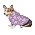 thumbnail image 7 of Fotbe Purple Butterflies Floral Print Small Dog Sweater Hoodies Pet Grey Hooded Soft Fleece Sweatshirts with Pocket Fall Winter Puppy Cat Sweaters Warm Clothes-XX-Large, 7 of 7