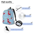 thumbnail image 3 of Defioc Red Funny Crab on Blue Stripe for Canvas Backpack,Travel Rucksack Unisex Knapsack Laptop Backpack for Work & College -Medium, 3 of 7