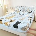 thumbnail image 3 of Homewish Cute Dog Dalmatian Twin Sheet Sets, Funny Animal Lover Twin Fitted Sheet, Blue Cartoon Theme Flat Sheet, Lightweight Room Decor, 3pcs, 3 of 7