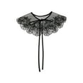 thumbnail image 1 of INSPIRE CHIC Detachable Fake Collar, Semi-Sheer Embroidery Mini Cape Neck Ruff for Blouse Black-2, 1 of 5