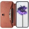 thumbnail image 6 of Clear Case for Nothing Phone 1 with Card Holder, Fiber Pattern PU Leather Wallet Flip Shockproof Phone case Cover for Nothing Phone 1 QW Brown, 6 of 18