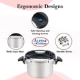 thumbnail image 6 of Alpine Cuisine Stainless Steel Pressure Cooker, for All Cooktops, Stove Top Pressure Cooker Used for Pressure Foodie or Steaming, Compatible with Gas & Induction Cooker, Dishwasher Safe (7 Liters), 6 of 8