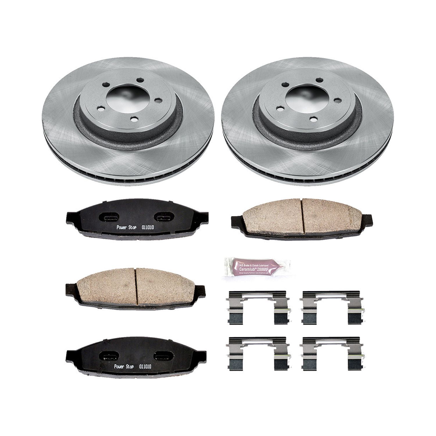 Power Stop Front Stock Replacement Brake Pad and Rotor Kit KOE3024 Fits 2004 Lincoln Aviator
