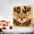 thumbnail image 5 of Adorable Elk Gem Art Kit, DIY Bead Mosaic with Wooden Frame, Christmas Rhinestone Craft Painting, Fun Holiday Decor Set for Kids & Adults, Brown, 1 Pack, 5 of 8