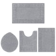 thumbnail image 6 of MeyJey Bathroom Rugs Set of 4 Piece, Bath Mats, Microfiber Non Slip Shaggy Ultra Soft Bathroom Runner with U Shaped Contour Toilet Mat for Bathroom, Shower Inside Floor, Gray, 6 of 16