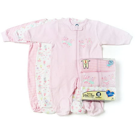 Gerber 3-Pack Zip-Front Sleep 'N Play