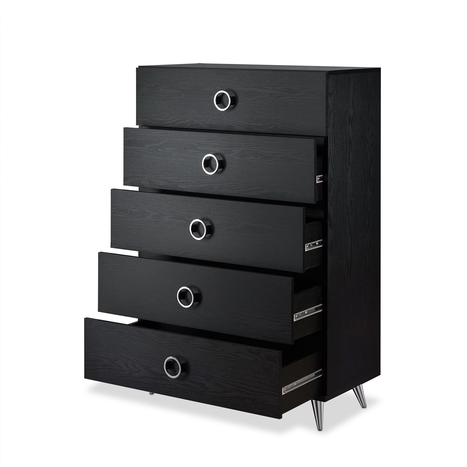 Kadyn Chest of Drawers, Black Nightstand for Living Room, Storage Cabinet with 5 Drawers, Dresser Kadyn Chest of Drawers, Black Nightstand for Living Room, Storage Cabinet with 5 Drawers, Dresser