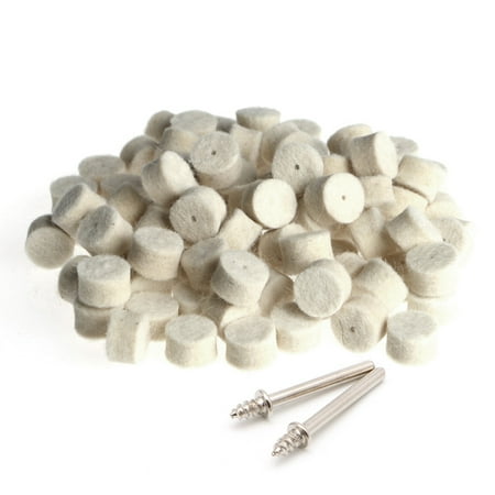 

SIEYIO 100Pcs Wool Felt Polishing Buffing Pad 13mm + 2 Shank For Grinding Wheel