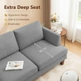 thumbnail image 2 of 89" Mid Century Modern Upholstered Sofa with Armrests 3 Seater Sofa Couch with Deep Seats, 2 of 6