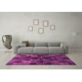 thumbnail image 3 of Ahgly Company Indoor Round Checkered Purple Modern Area Rugs, 4' Round, 3 of 4
