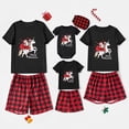 thumbnail image 2 of Pijamas familiares a juego de Navidad, diseño exclusivo, Papá Noel, unicornio, montar, conjunto de Pijamas cortos negros, 2 of 3