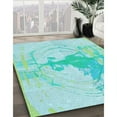 thumbnail image 3 of Ahgly Company Machine Washable Indoor Rectangle Transitional Turquoise Green Area Rugs, 2' x 4', 3 of 7
