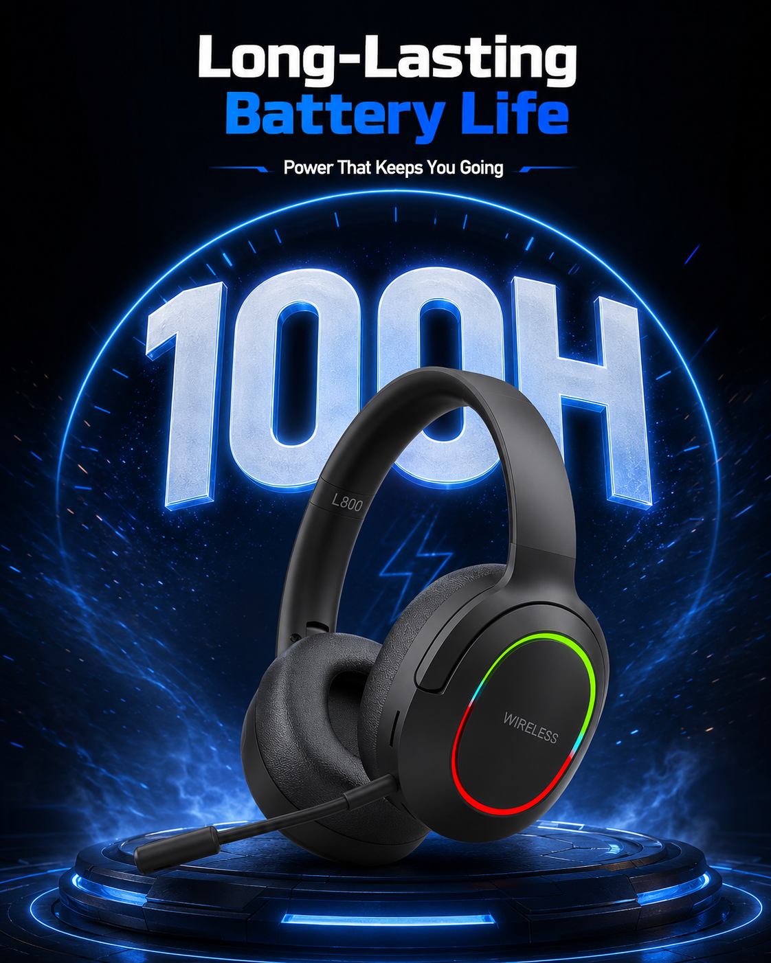 ETEPEHI L800 Wireless Gaming Headset, 100-Hour Battery photo 3