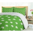 thumbnail image 5 of Ambesonne Irish Duvet Cover Sets, Polka Dots and Shamrocks, 2-King, Lime Green White, 5 of 7