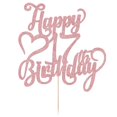 thumbnail image 3 of Topper para pastel AROKIPPRY con brillo rosa dorado, Feliz 17.º, 3 of 7