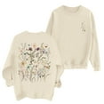 thumbnail image 4 of KHONTS Floral Flower Graphic Sweatshirts for Women Vintage Wildflower Crewneck Long Sleeve Pullovers Tops Beige XL, 4 of 4