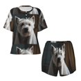 thumbnail image 4 of Naloa Dog Wrapped in Towel 1 Women's Short-Sleeved Pajama Set, Loungewear, Summer pajamas, Breathable Cozy - Medium, 4 of 9