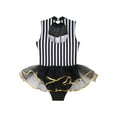 thumbnail image 4 of iixpin Kids Girls Jazz Dance Dress Sequin Stripe Leotard Halloween Performance Costume Circus Ringmaster Cosplay Black 14, 4 of 7
