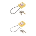 thumbnail image 1 of Candado de bloqueo de seguridad amarillo Kusrkot 2 piezas con llaves grillete para disyuntores anchos o altos, 1 of 8