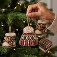 thumbnail image 3 of Hovilon 6PCS Christmas Wooden Ornaments DIY Pearl Kit, 6 Festive Designs Wood Pendant Style Holiday Tree Decor, DIY Painting of Diamond Craft Set for Home Decoration and Handmade Gift, 3 of 7