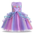 thumbnail image 3 of PEYAN 3-10T Dress for Girls Unicorn Costume Pageant Princess Party Birthday Knee Length Dance Gown Dresses Xmas, 3 of 10