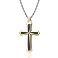 thumbnail image 1 of Collier Pendentif Croix en Acier Inoxydable pour Hommes (Or), 1 of 5