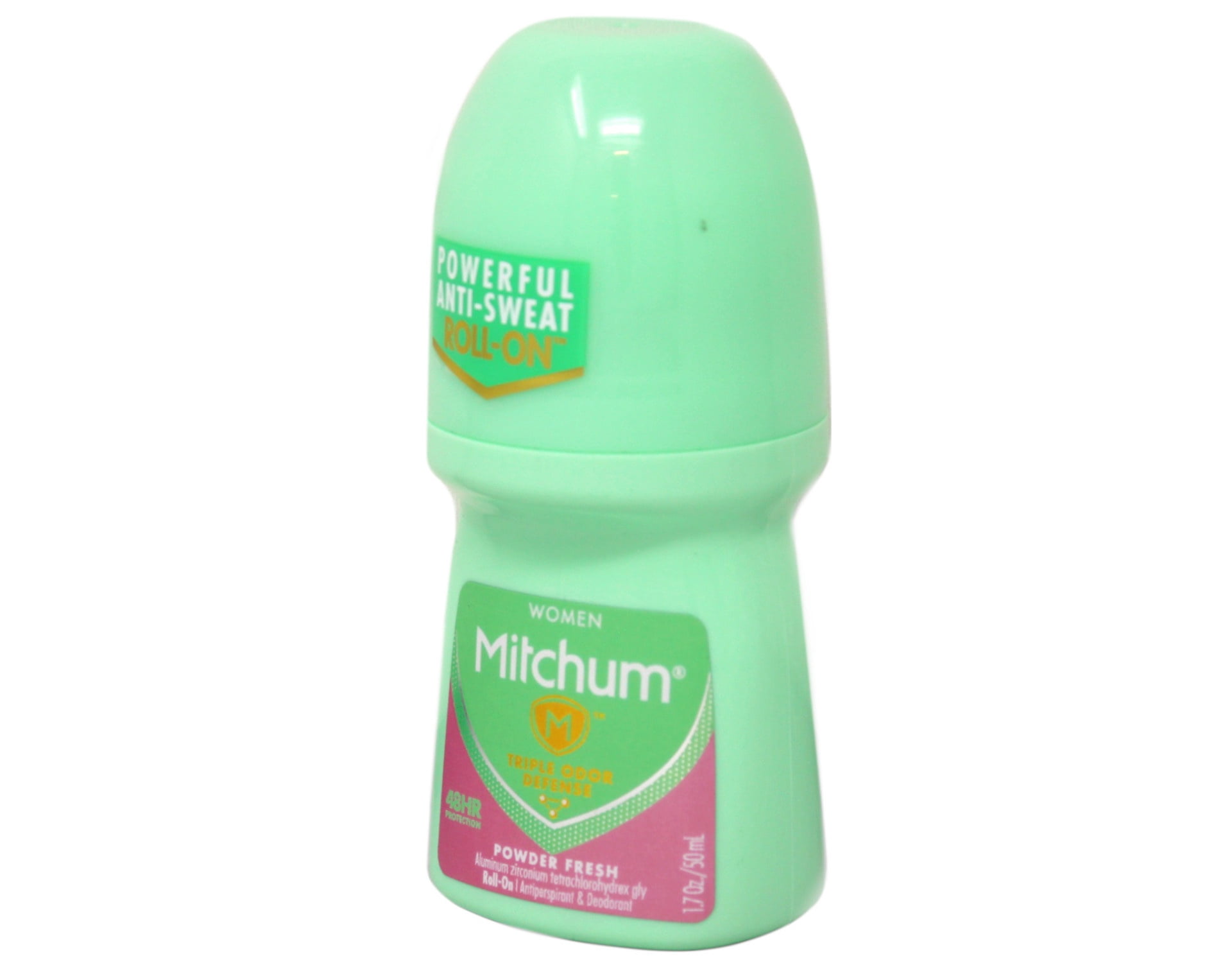 Mitchum Women Roll On Antiperspirant Deodorant Powder Fresh 48 Hour Protection 1.7 oz (Pack of 3)