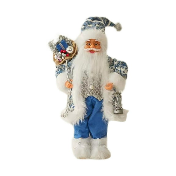 JeashCHAT Christmas Decorations 12 Inch Santa Claus Doll Standing Santa Claus Plush Figurine for Home Office Table Decor Xmas Party Ornament Gift