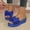 Blue, variant on Women's Bow Wedge Sandals Thick Sole Slip On Casual Comfortable Shoes for Summer Outdoor Walking Plus Size Hot Pink 5.5