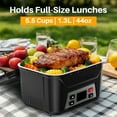 thumbnail image 5 of Portable Electric Lunch Box for Adults- Automatic Scheduled Heating Meal Container, Cordless Battery Powered Heated Lunch Box, 5.5 Cups Capacity, with Removable Tray Divider, Dishwasher Safe，Black, 5 of 9