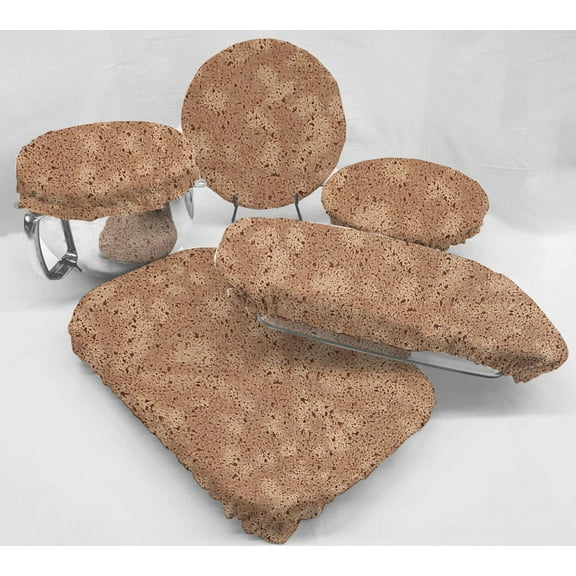 Splatter Reusable Fabric Bowl and Casserole Pan Covers by Penny's Needful Things (5 Cover Set) (Chocolate Brown)
