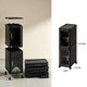 thumbnail image 2 of Gabinete de almacenamiento estrecho delgado con ruedas móviles, organizador de baño alto para espacios pequeños, 2 niveles blanco, 2 of 7