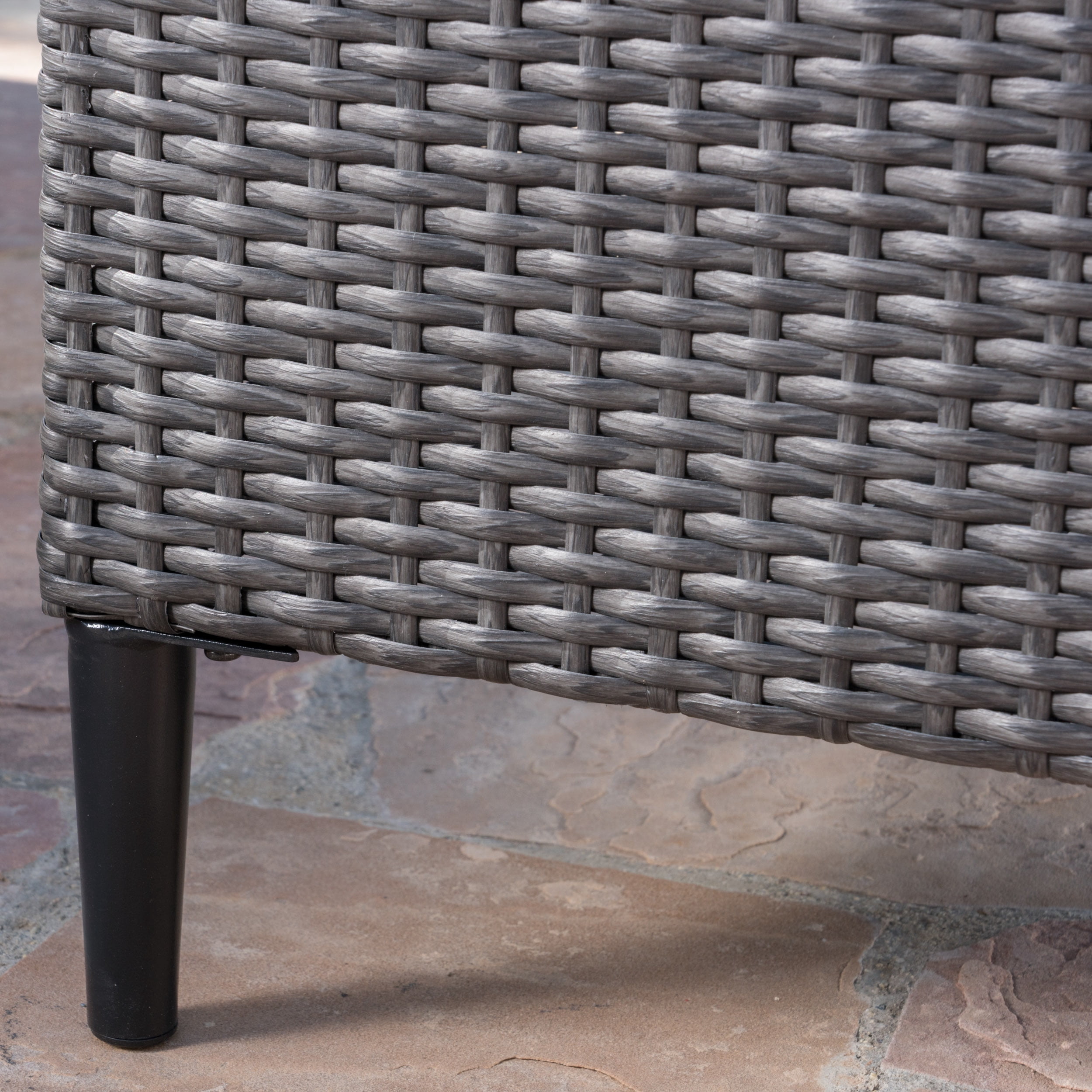 Noble House Randolph Outdoor Wicker Storage Unit, Grey