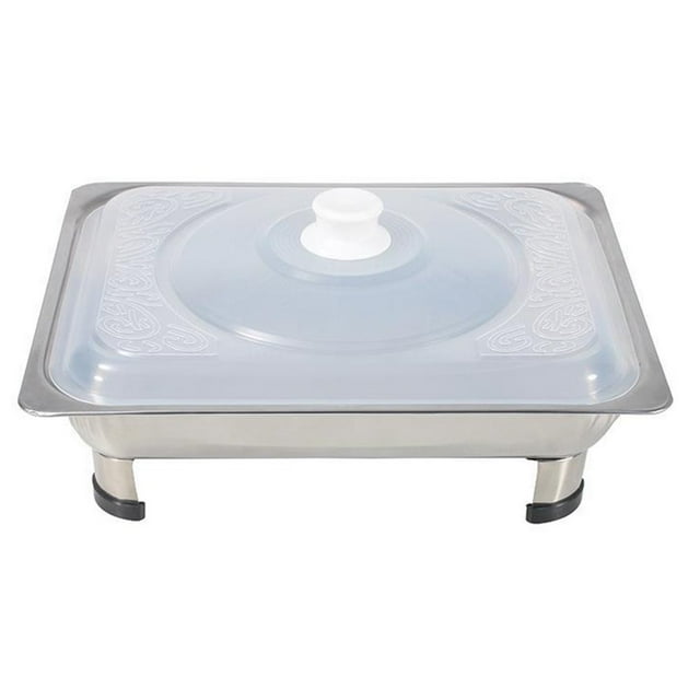 1 Ensemble de Réchaud de Buffet Carré en Acier Inoxydable Contenant Alimentaire Plateau de Buffet Polyvalent