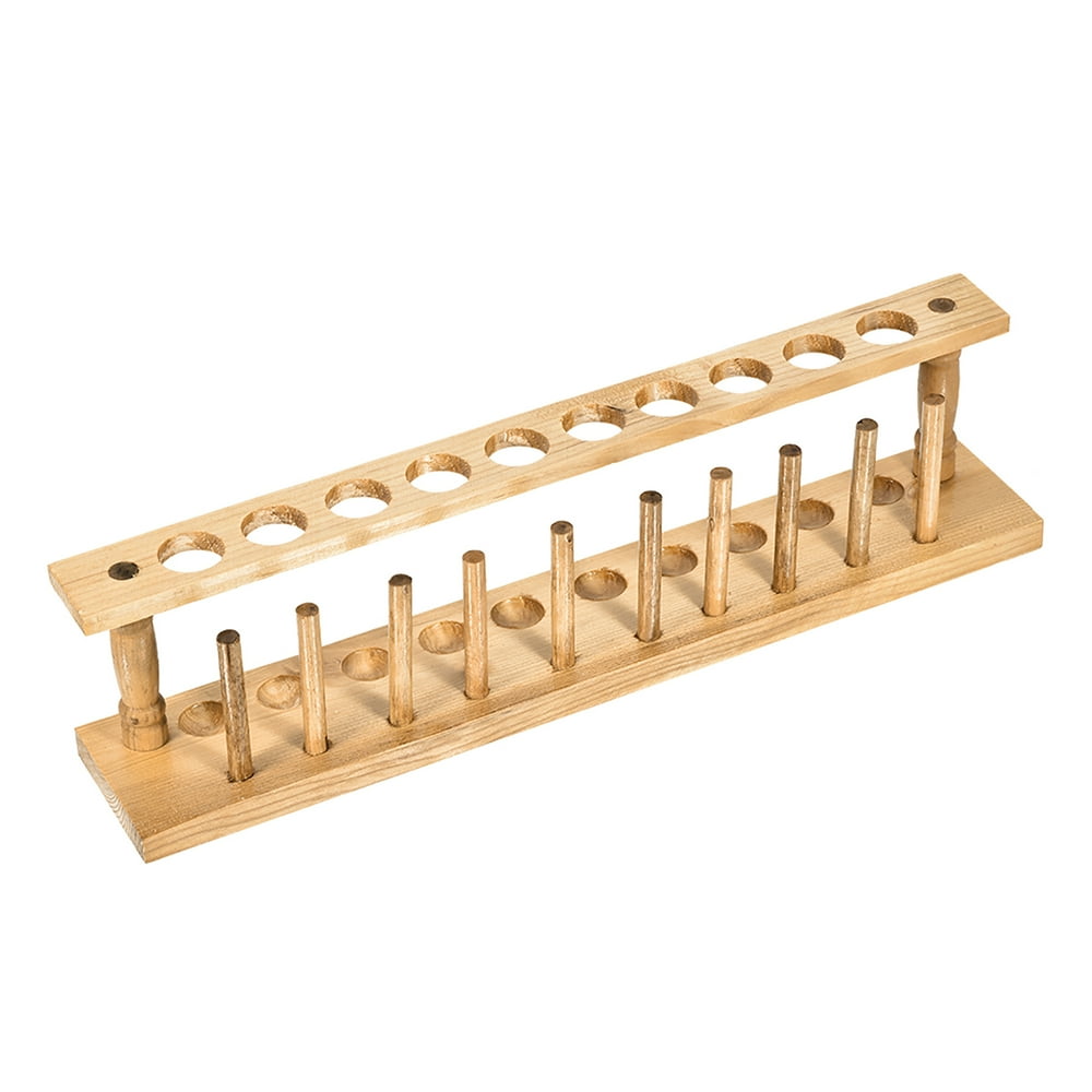 Wooden Test Tube Holder Rack 10 Wells 10 Pins for 16mm20mm Centrifuge