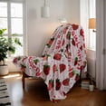 thumbnail image 2 of Strawberry Throw Blanket, Cute Fluffy Blanket for Couch or Bed, Super Soft Small Blanket Birthday Gift for Women or Kids, Pink 40x50 inches, 2 of 13