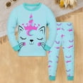 thumbnail image 2 of Caqnni Toddler Baby Girl Clothes 1T 2T 3T 4T 5T Fall Winter Outfits Contrast Color Long Sleeve Sweatshirt + Pants Sets for 0 6 12 18 24 M 1t 2t 3t Pajamas & Dailywear Set(Sky Blue,6-7 Years), 2 of 4