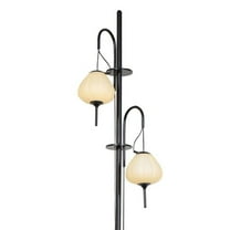 70 in. Lecce  Height Integrated LED Floor Lamp with Glass Shade in Black